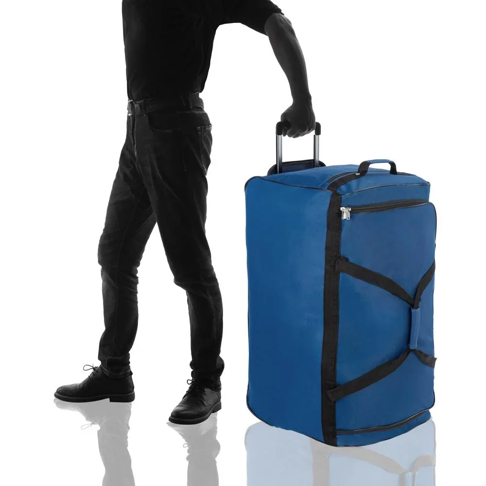 XXL Reisetasche Dunkelblau mit Trolleyfunktion 3 Rollen 160 LITER 85x43x44cm - 7