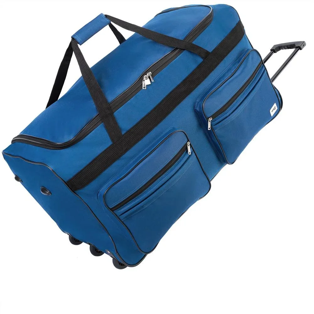 XXL Reisetasche Dunkelblau mit Trolleyfunktion 3 Rollen 160 LITER 85x43x44cm - 8