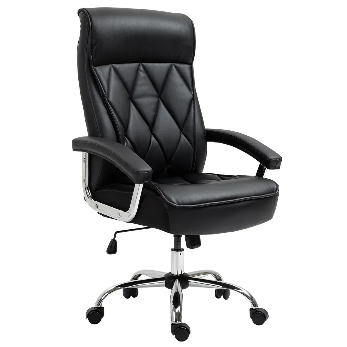Chefsessel Bürostuhl Schreibtischstuhl Drehstuhl ergonomisch mit Wippenfunktion höhenverstellbar Rautenmuster modern ele - 1