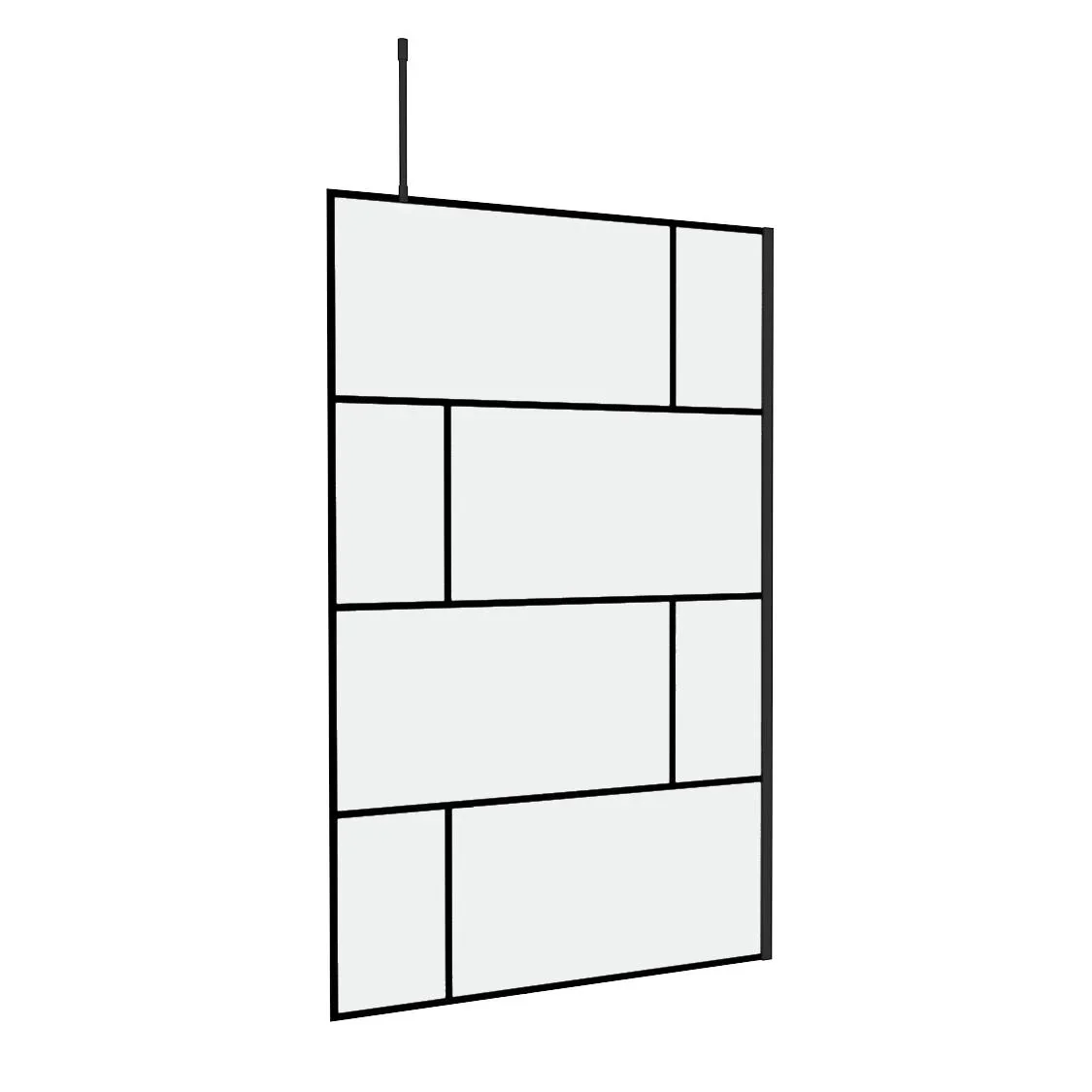 Duschwand in mordernem Design 120 x 195 cm - Glasdusche mit matt schwarzen Wandprofil - inklusive Deckenhalterung - 0