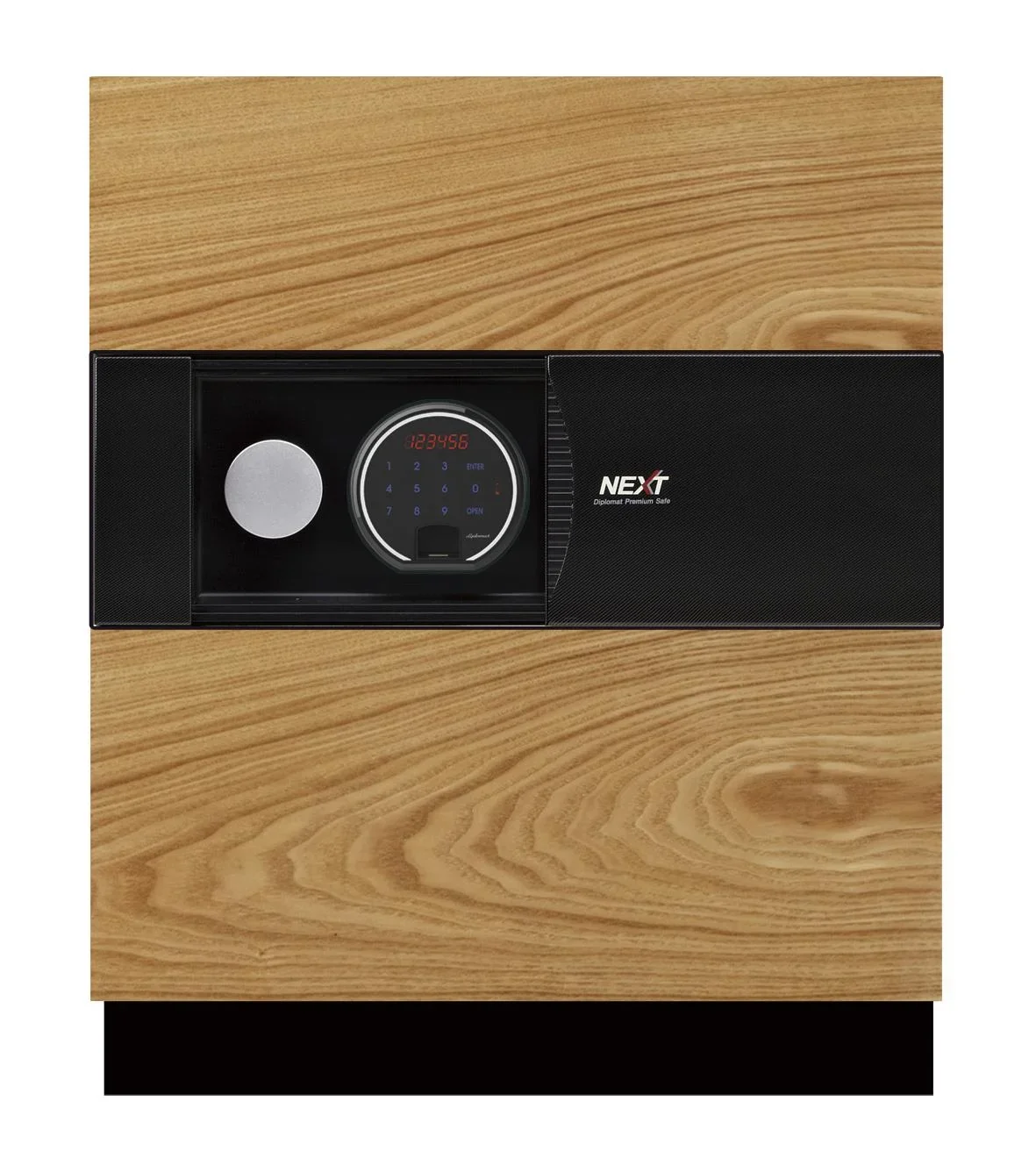 Dokumentenschutztresor NEXT, Außenmaße 780 x 500 x 550 mm, Eiche Optik - 0