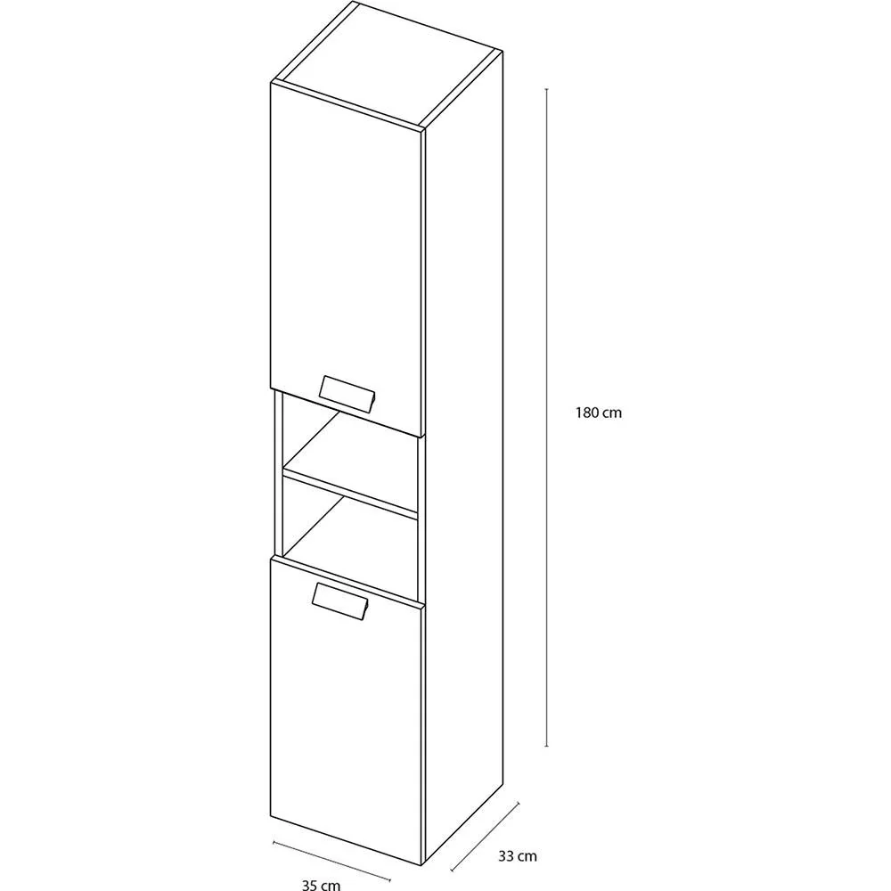 Fabulous Bade Hoher Schrank Weiss - 0