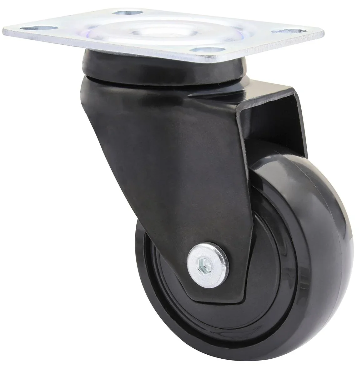 Design 3C Lenkrollen 4 teiliges Set - Ø 50 mm, soft, schwarz, 2 Rollen mit & 2 ohne Feststeller, Tragkraft 50 kg / Rolle - 1