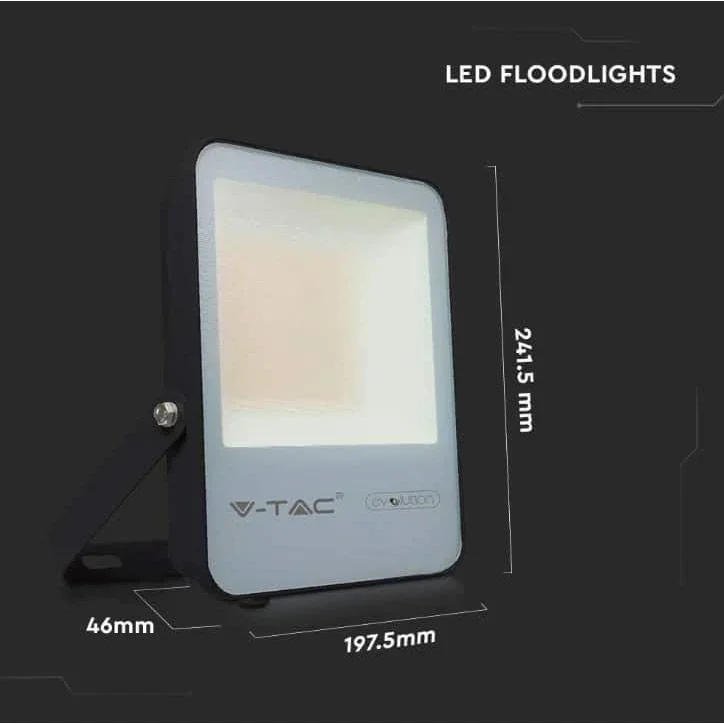 VT-50185 LED-Flutlicht - 50 W - 7870 Lm - 6400K - schwarz - Extra effizient - 8