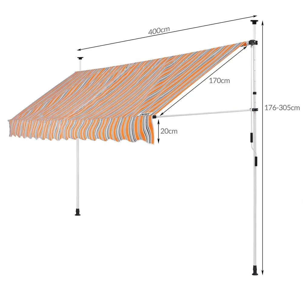 Klemmmarkise gelb/blau 400cm - 5