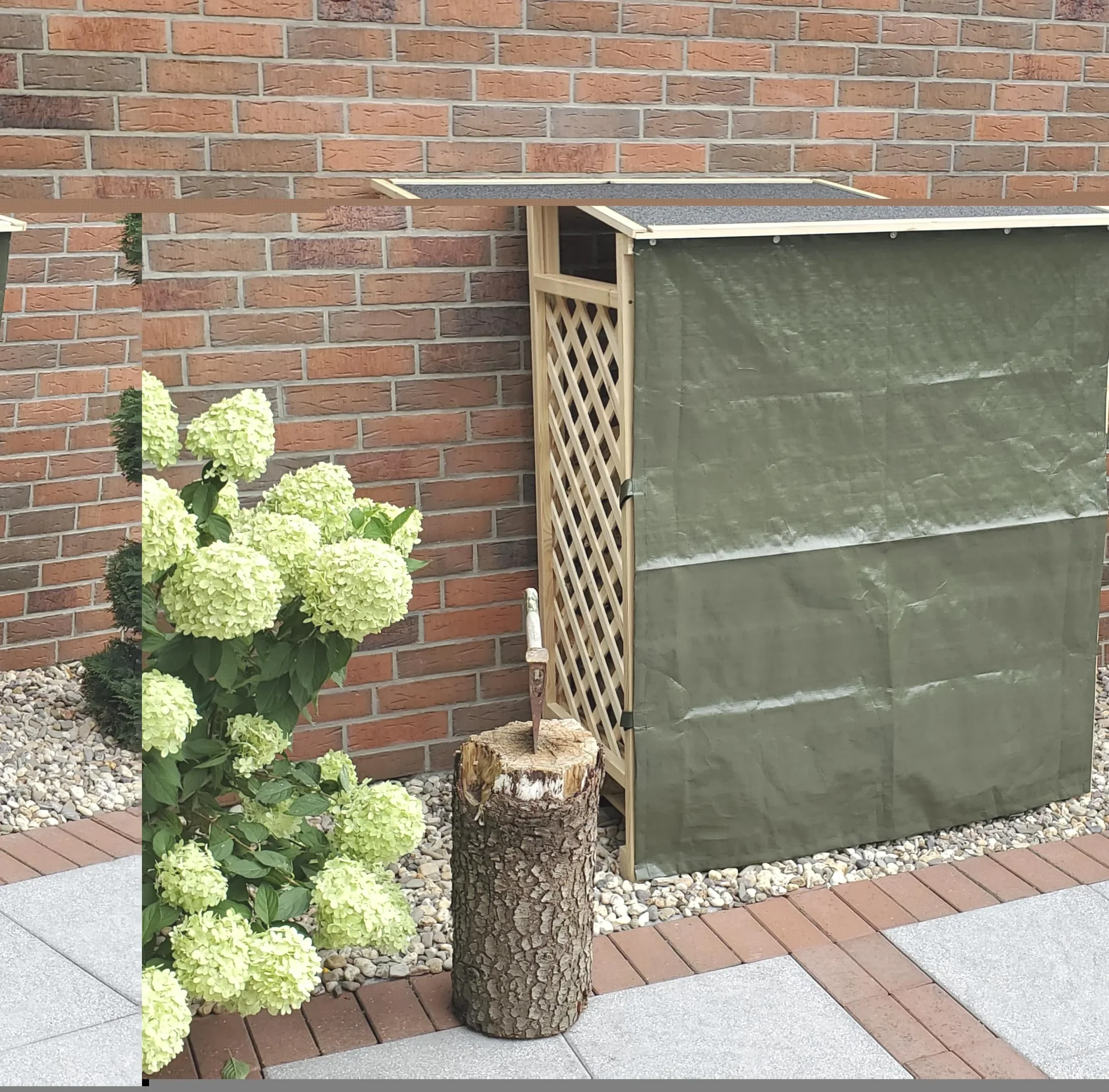 Kaminholzregal "Speyer" natur mit Wetterschutz - 1