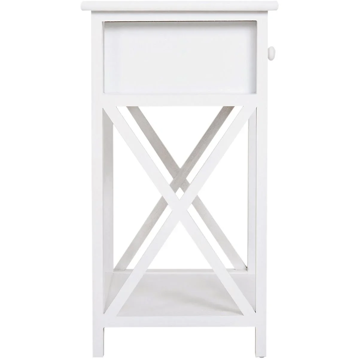 Beistelltisch mit Schublade weiß - 8