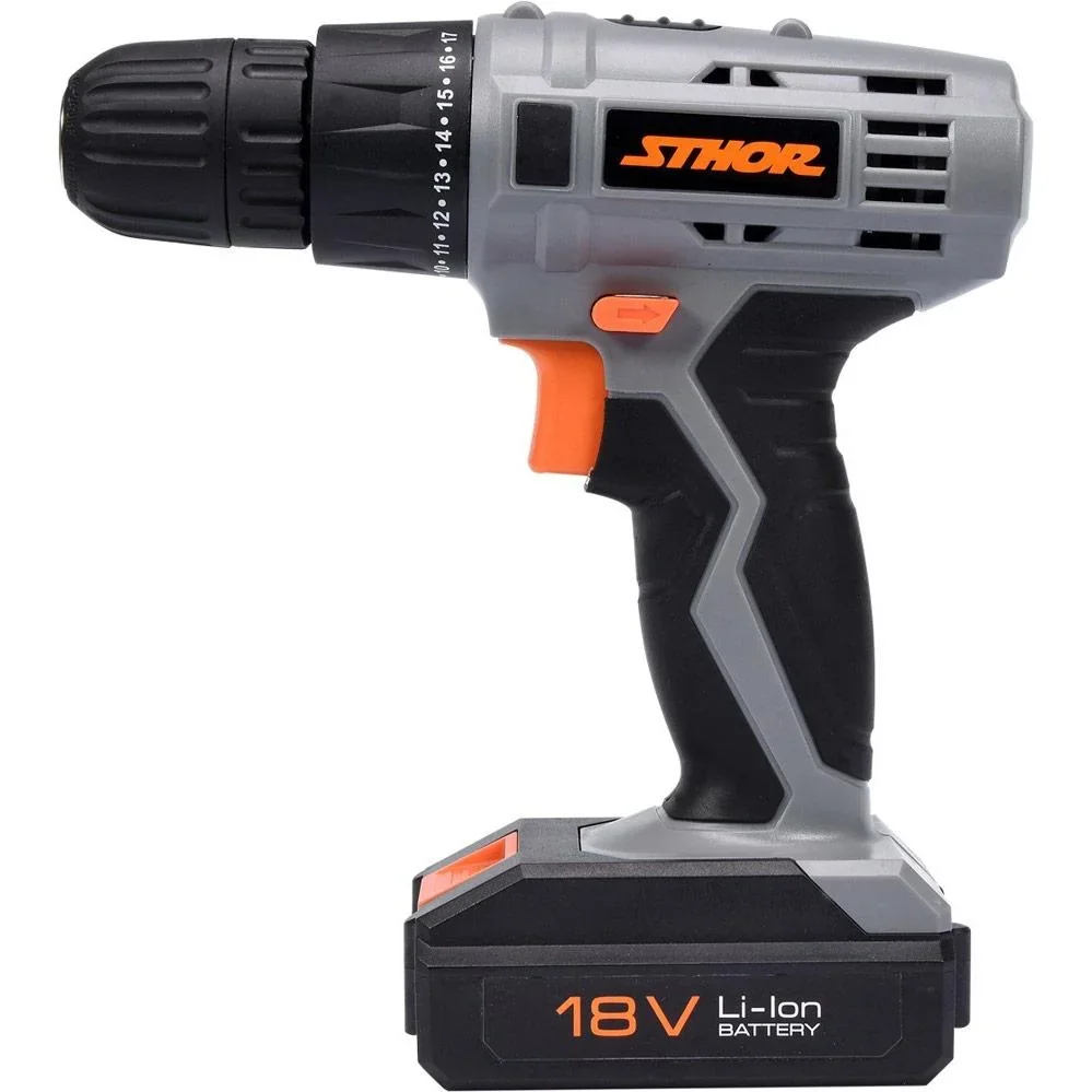 Akkubohrmaschine mit Akku und Ladegerät - 18V - 10mm - 17Nm - 1