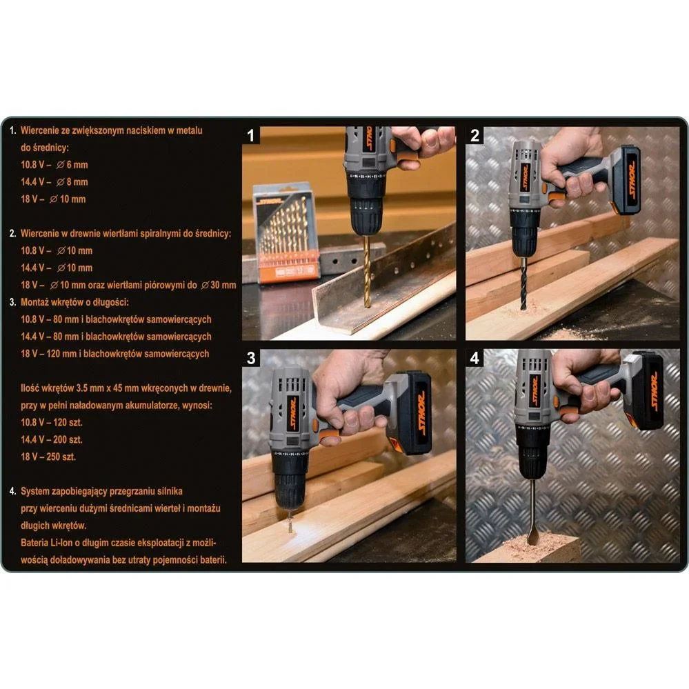 Akkubohrmaschine mit Akku und Ladegerät - 18V - 10mm - 17Nm - 5