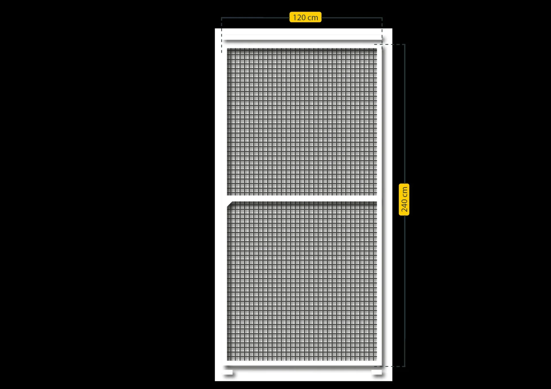 Fliegengitter-Schiebetür, Farbe weiß, 120 x 240 cm - 0