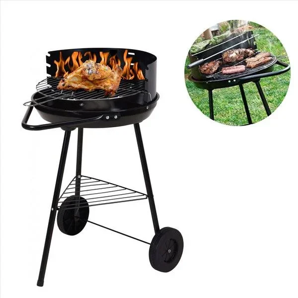 BBQ Holzkohlegrill - Grillfläche Ø 42 cm - Halb offen - Edelstahl - 0