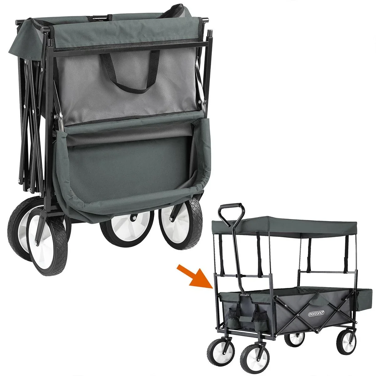 Faltbarer Wohnwagen - Mit Dach - Grau - 0