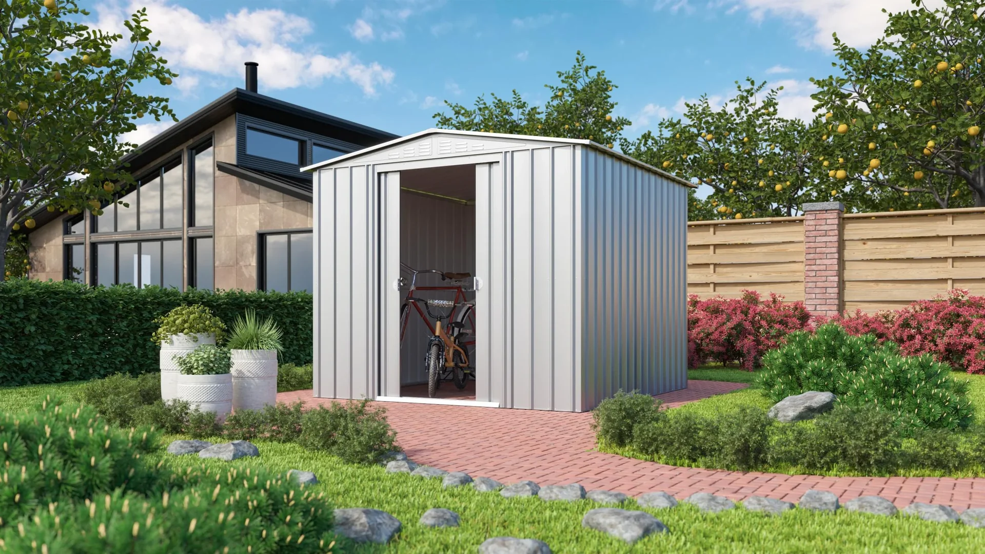 Gerätehaus Gerätehaus Gartenmanager Dream 88 H 178, metallic - 1