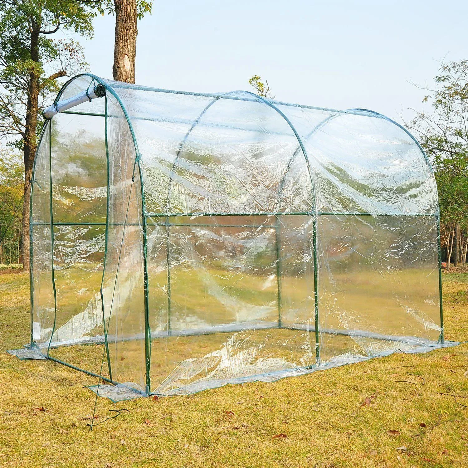 Gewächshaus 2,5x2x2m Foliengewächshaus Transparent - 1
