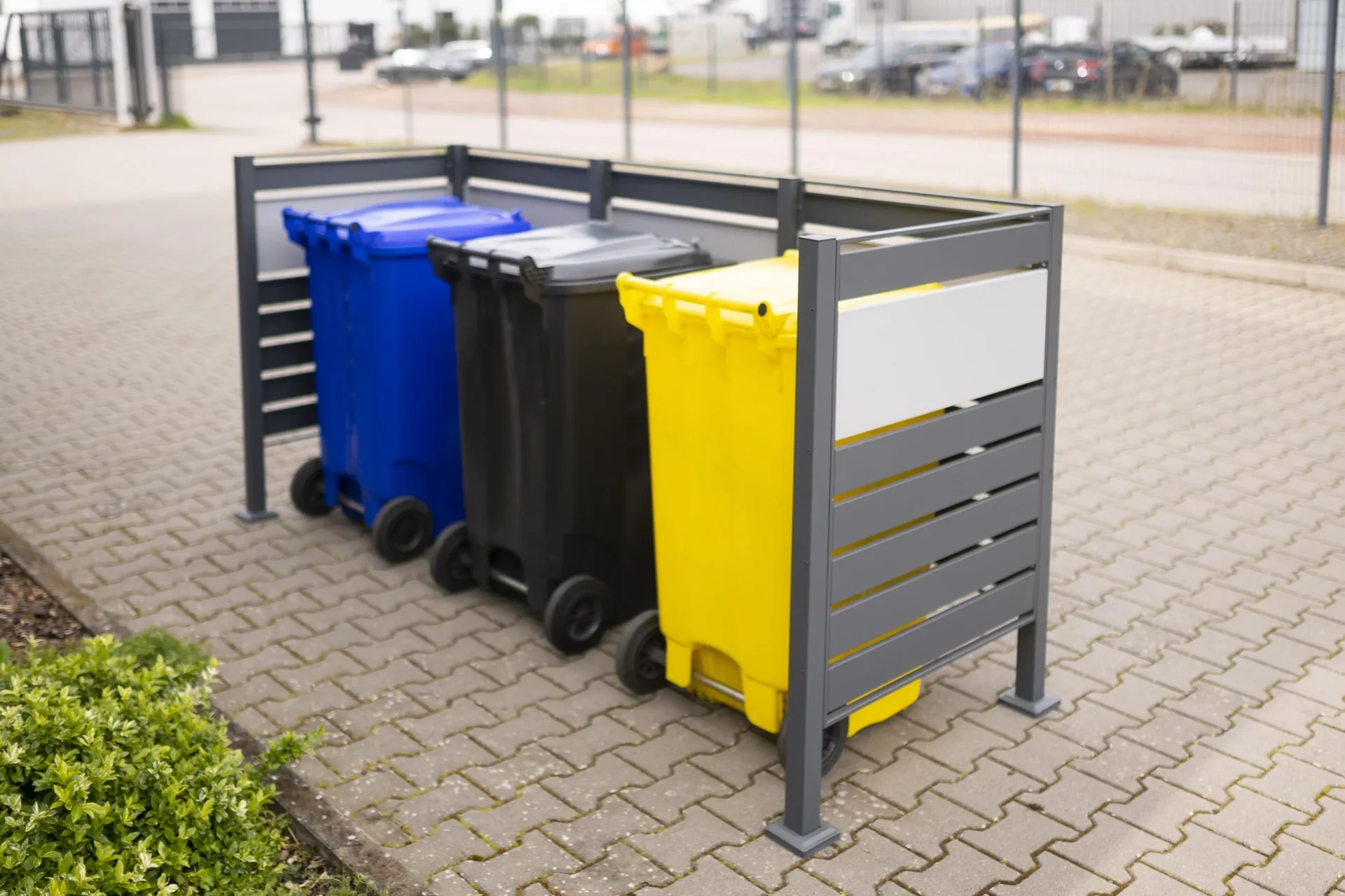 Mülltonnenverkleidung Planum 3er Box, 120 cm, anthrazit - 5