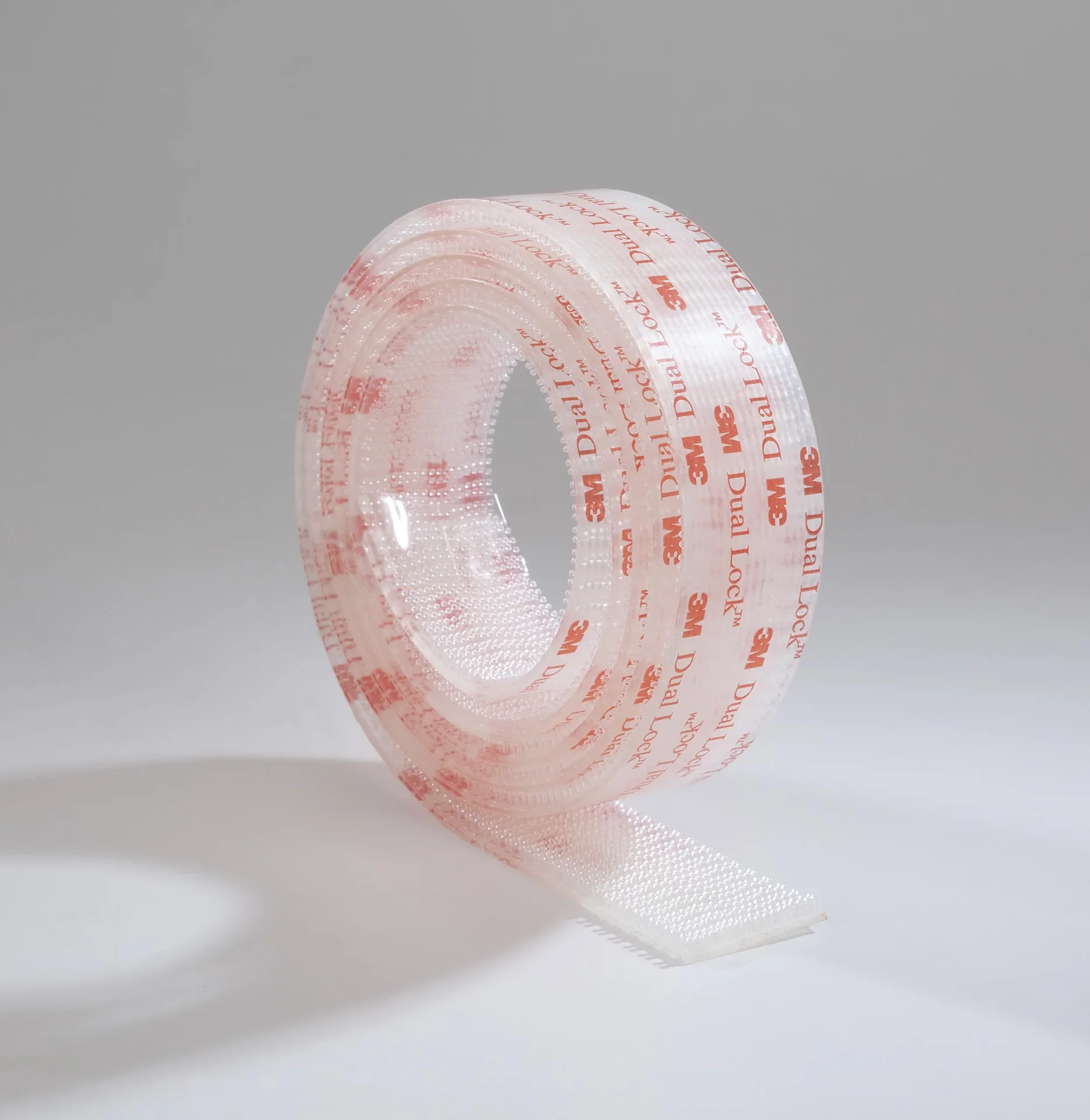 High-Tech Druckverschluss (Klettband-Pilzköpfe) Kurzrolle, transluzent, 25 mm breit, 1,25 m lang - 0