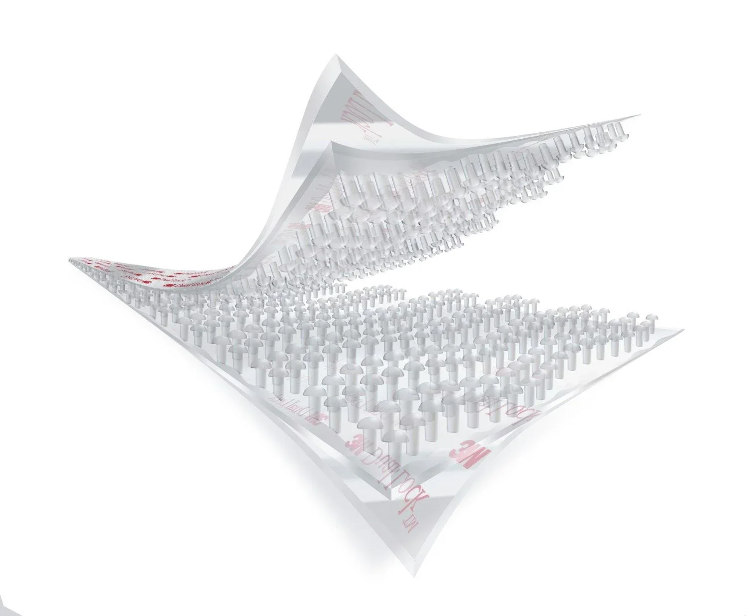 High-Tech Druckverschluss (Klettband-Pilzköpfe) Kurzrolle, transluzent, 25 mm breit, 1,25 m lang - 4