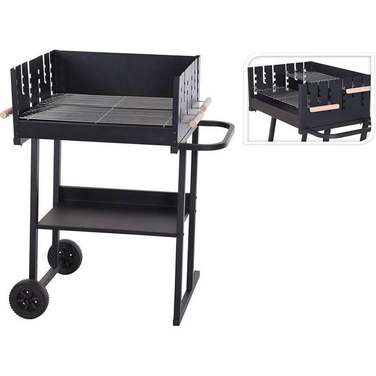 Vargan Holzkohlegrill - Grillfläche 76 x 34 cm - Grillrost höhenverstellbar - 1