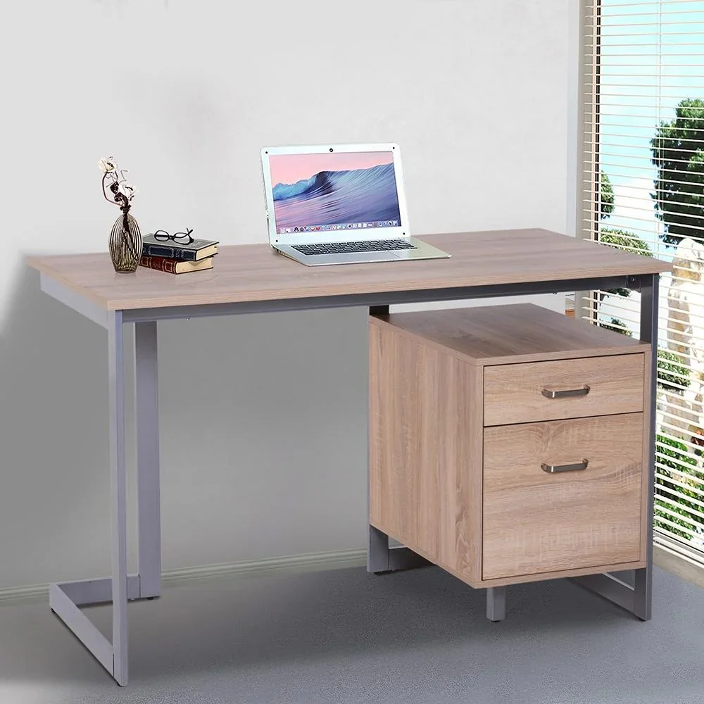 Computertisch PC-Tisch Schreibtisch Arbeitstisch Bürotisch 2 x Schublade 120 x 58 x 76 cm - 0