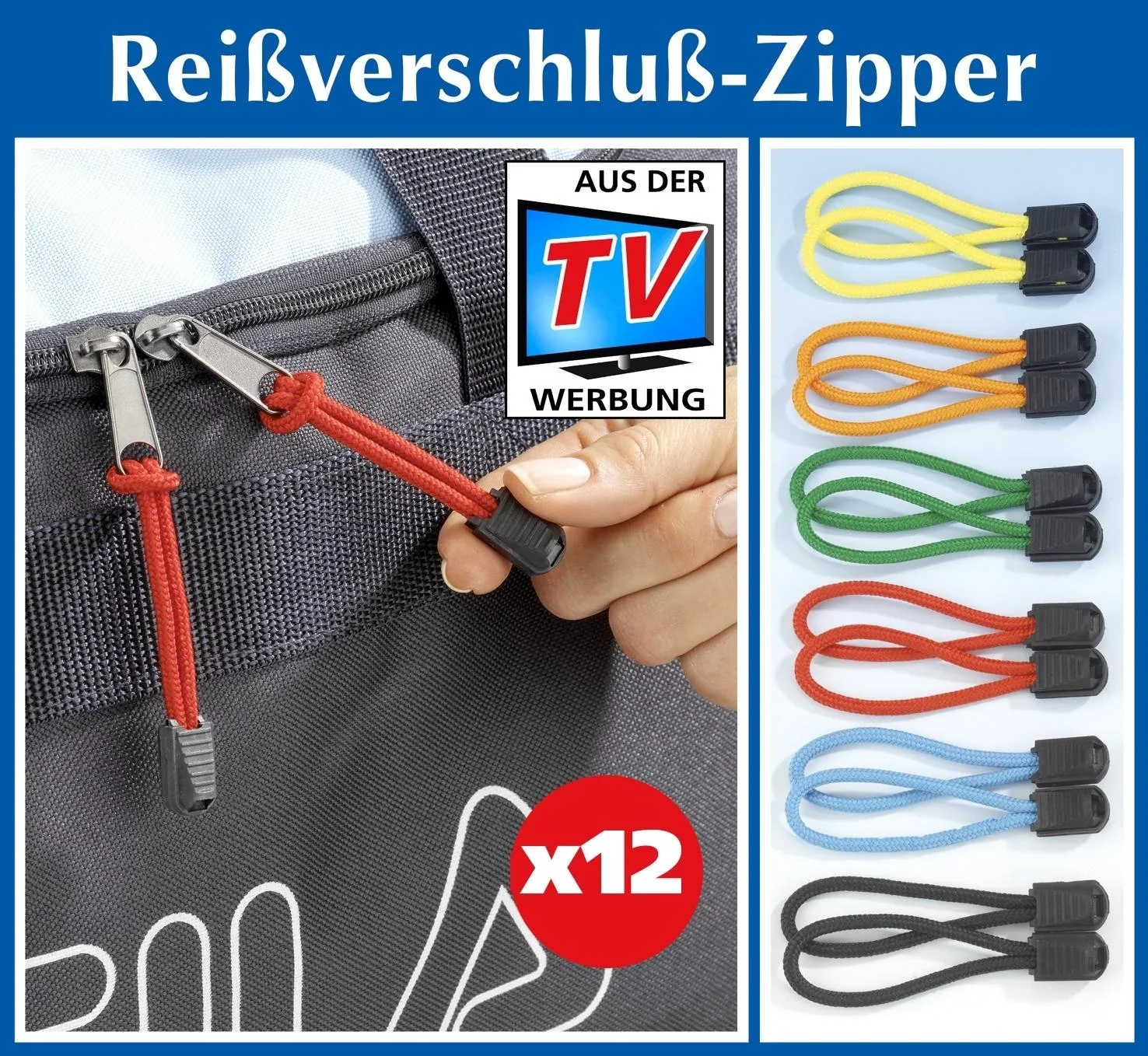 Reißverschluss-Anhänger „Zipper“, 12 Stück - 2