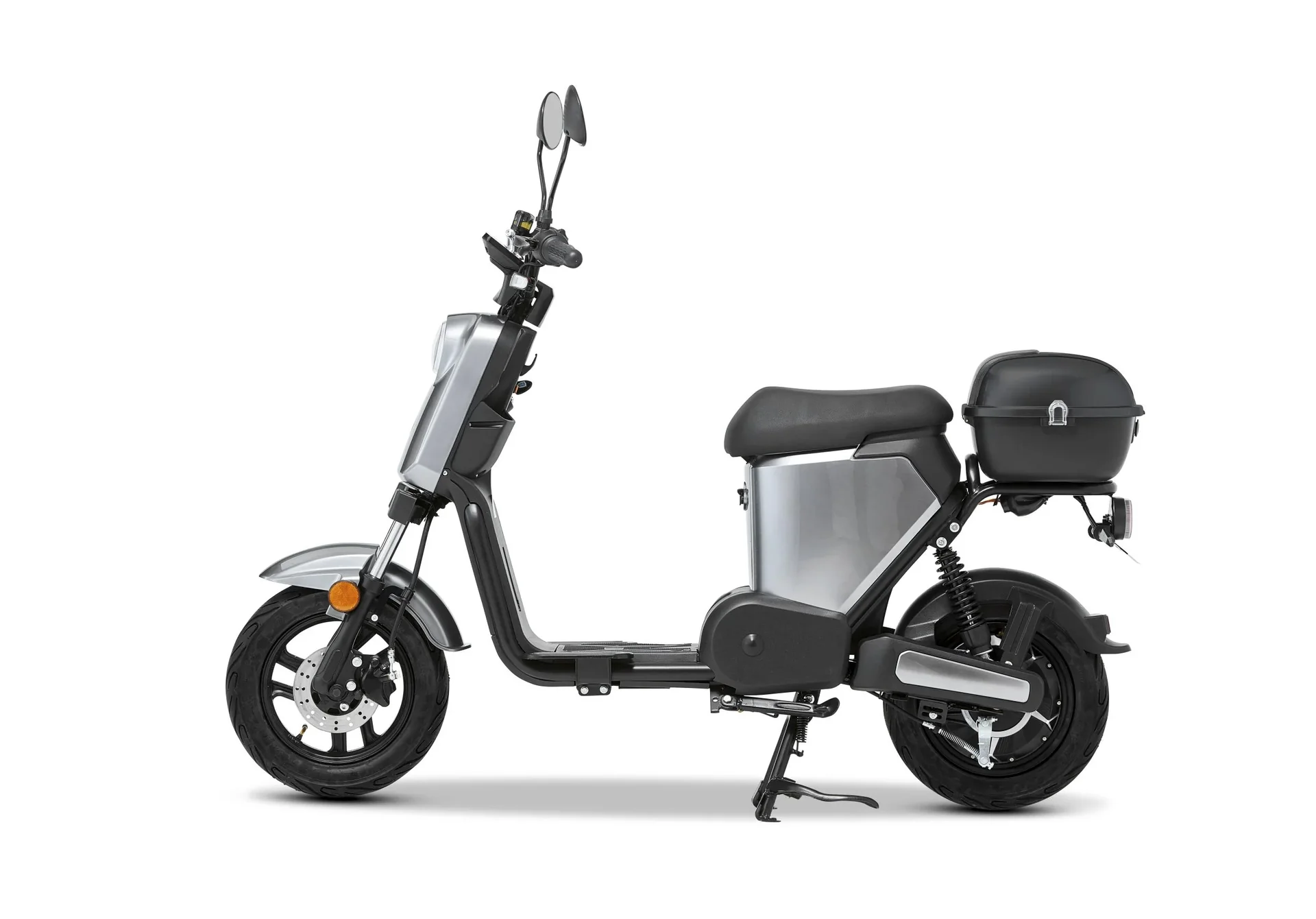 E-Roller "Messina" 45 km/h silber - Sparsam - Effizient dank hochwertigem Radnabenmotor und Lithium-Akku - 3