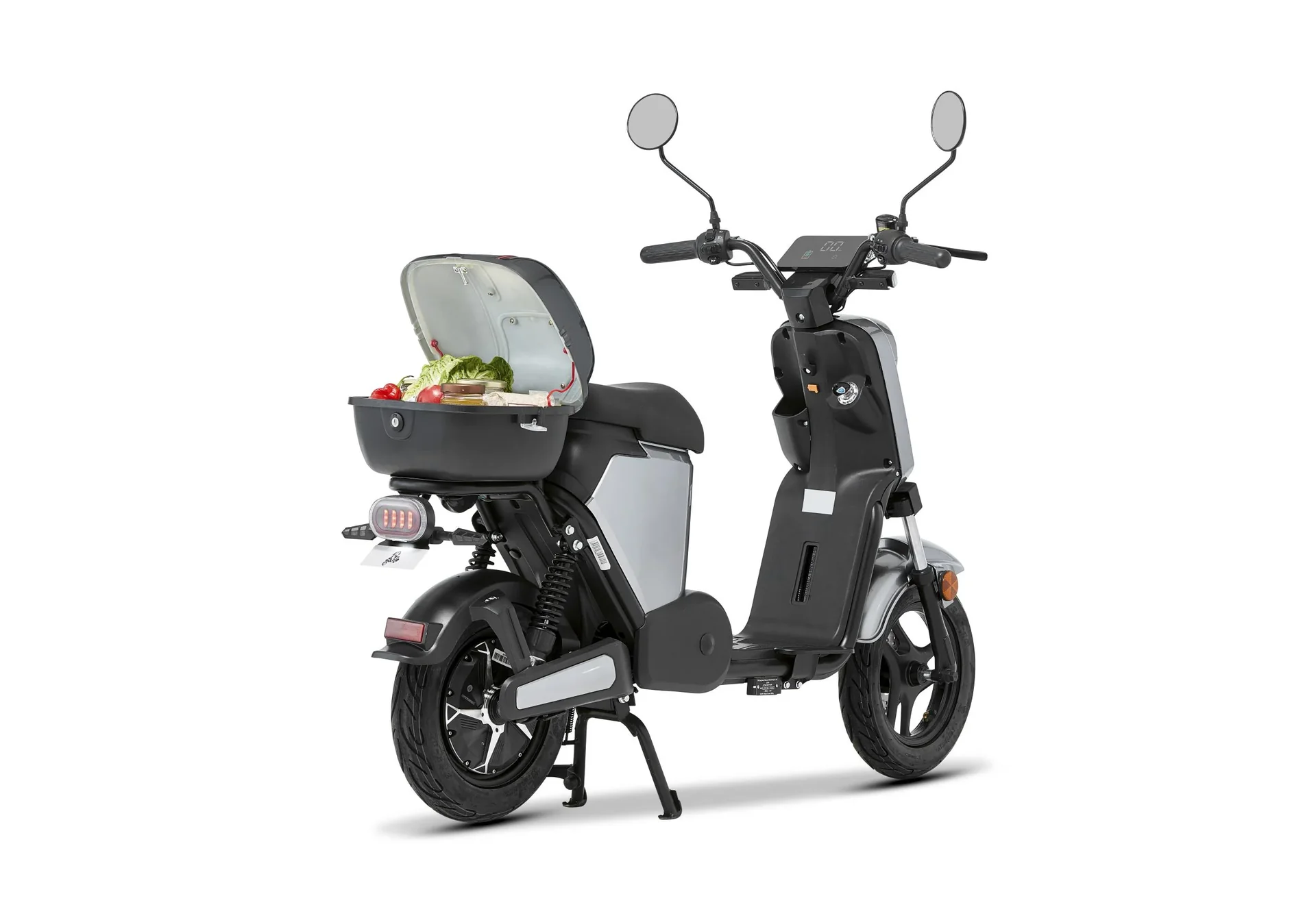 E-Roller "Messina" 45 km/h silber - Sparsam - Effizient dank hochwertigem Radnabenmotor und Lithium-Akku - 7