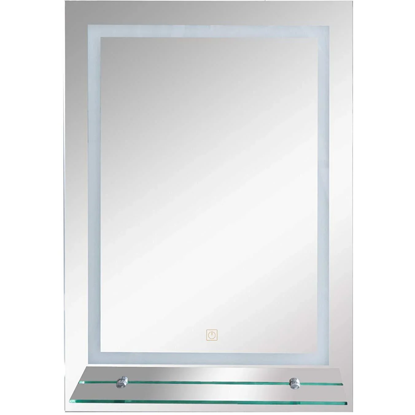 kleankin® LED Badspiegel Badezimmerspiegel Glas-Ablage 38W 70x50cm - 2
