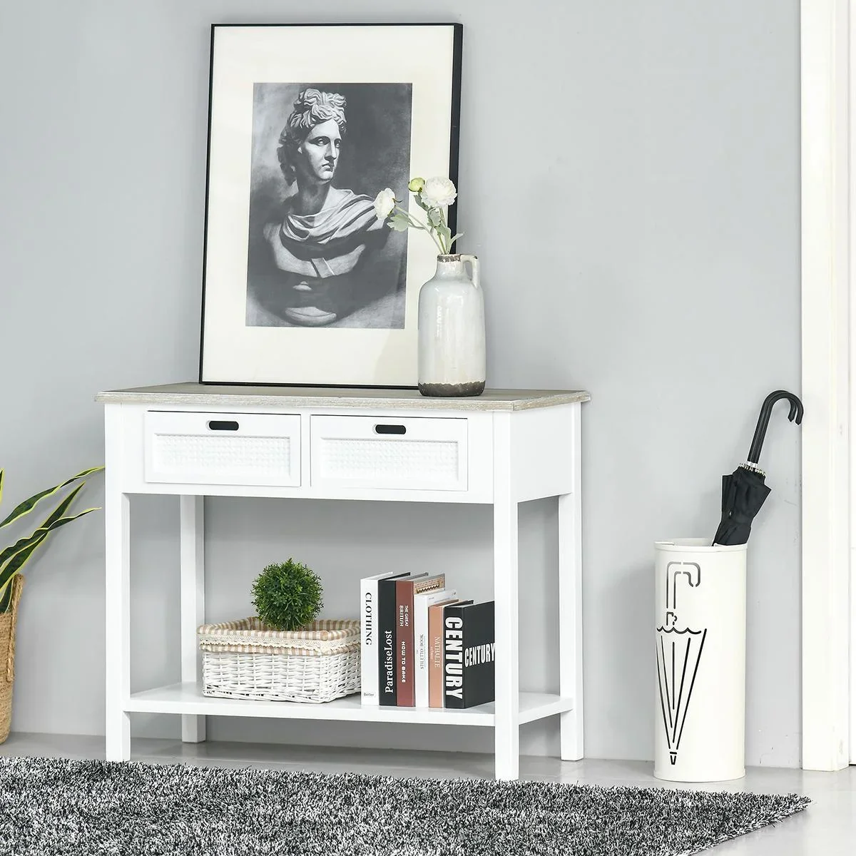 Konsolentisch mit 2 Schubladen 100 cm x 40 cm x 80 cm - 0