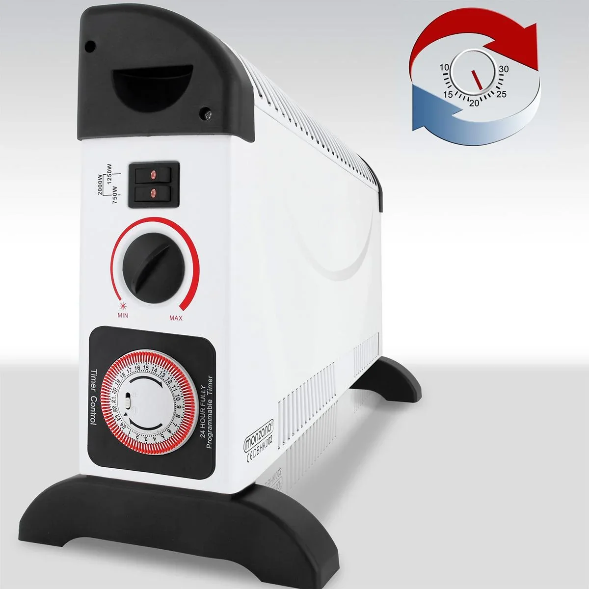 Heizung weiß 2000W inkl. Zeitschaltuhr - 2