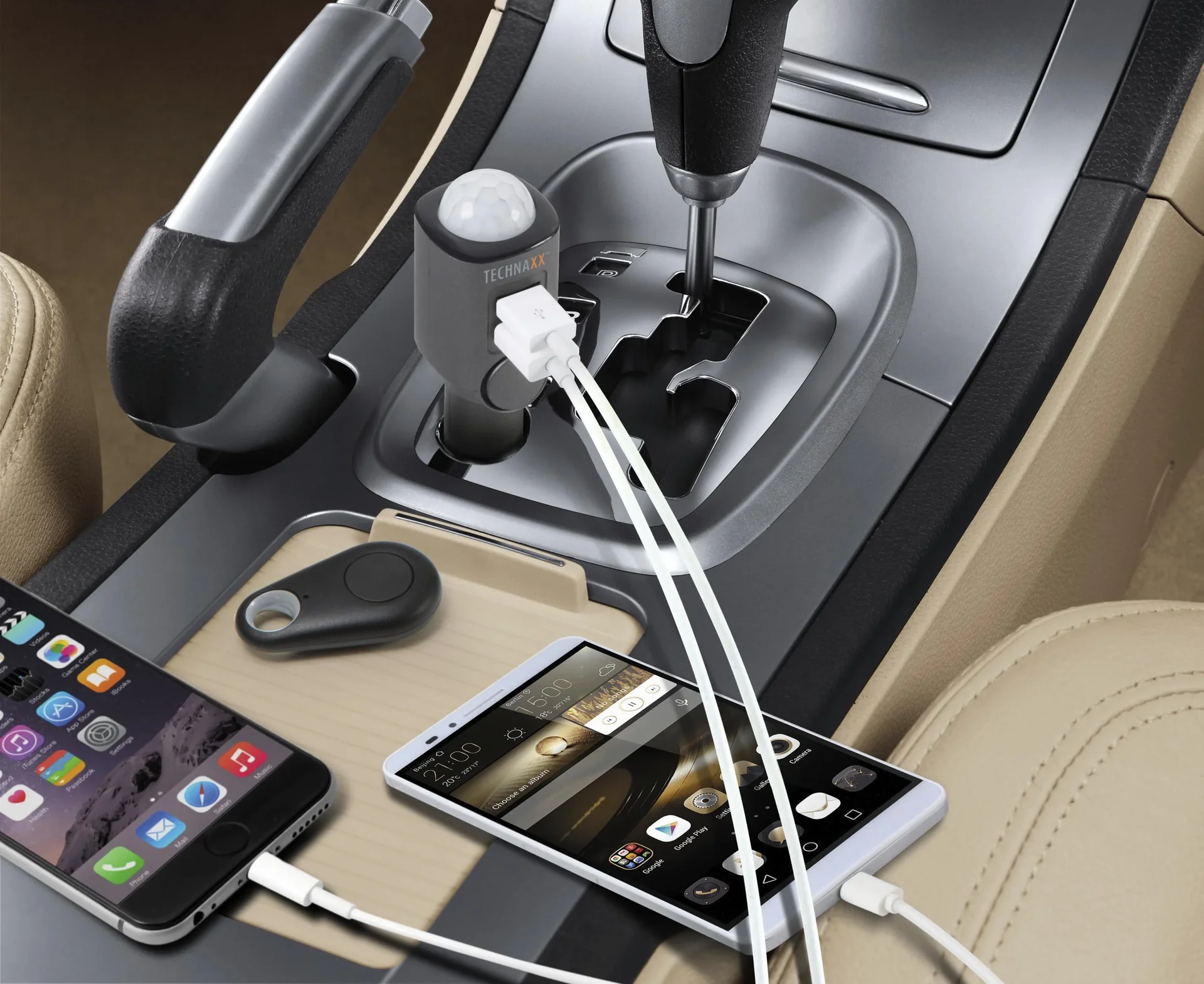 Autoalarm mit PIR Sensor und 2 USB Ladeanschlüssen - 0