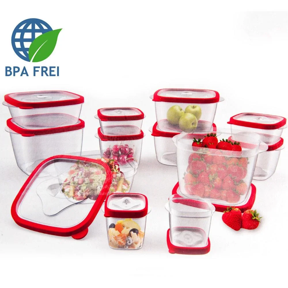 Edco Lebensmittel-Aufbewahrungsboxen 24 Stk. Rot BPA-frei - 0