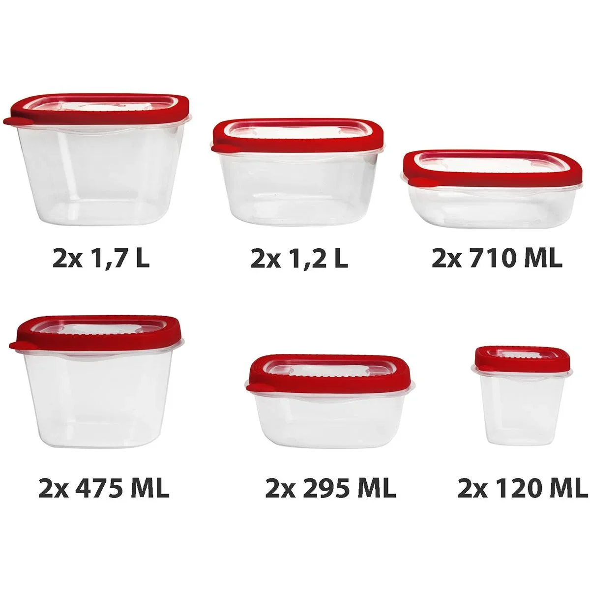 Edco Lebensmittel-Aufbewahrungsboxen 24 Stk. Rot BPA-frei - 1