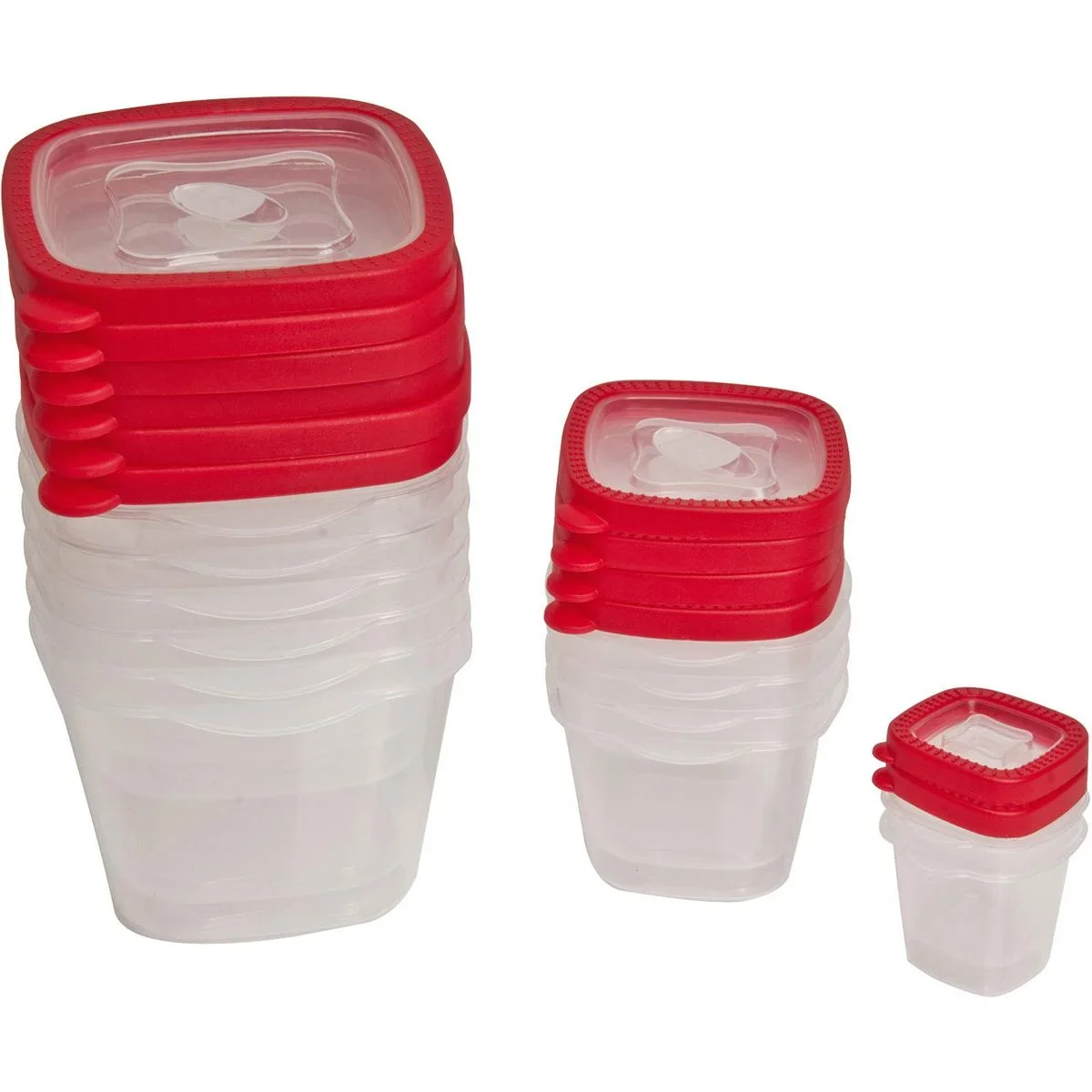 Edco Lebensmittel-Aufbewahrungsboxen 24 Stk. Rot BPA-frei - 3