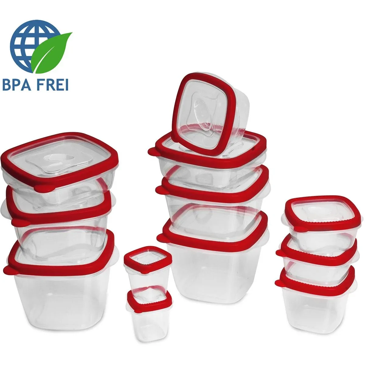 Edco Lebensmittel-Aufbewahrungsboxen 24 Stk. Rot BPA-frei - 8