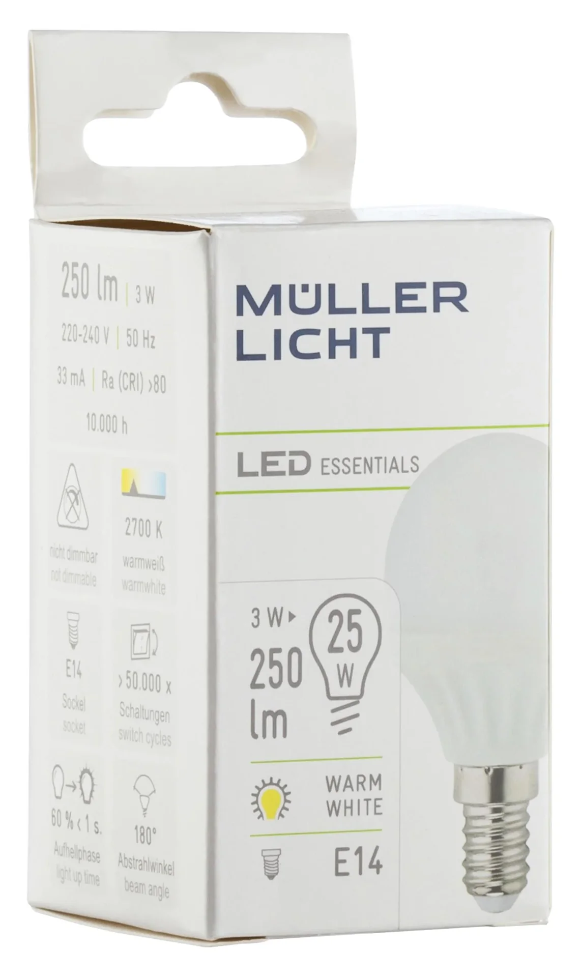 LED Tropfenlampe 5,5 Watt,E14,warmweiß,matt - 0