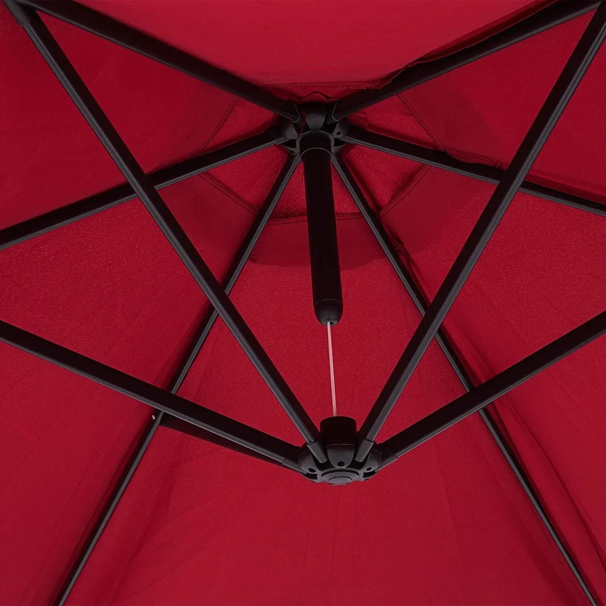 Sonnenschirm faltbar aus Aluminium rot mit Kurbel Ø 300 cm - 7