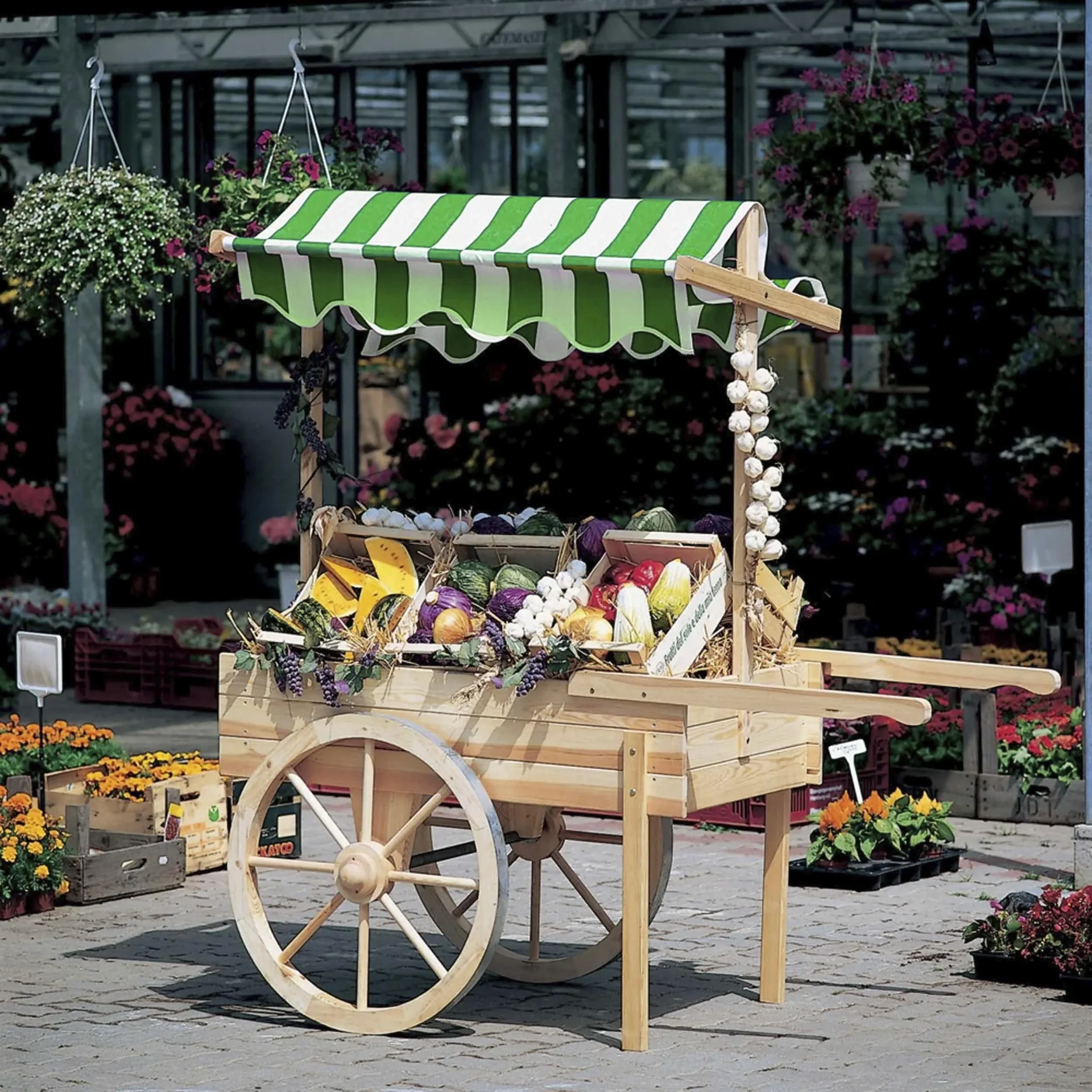 Marktwagen mit Baldachin weiß/grün - 4