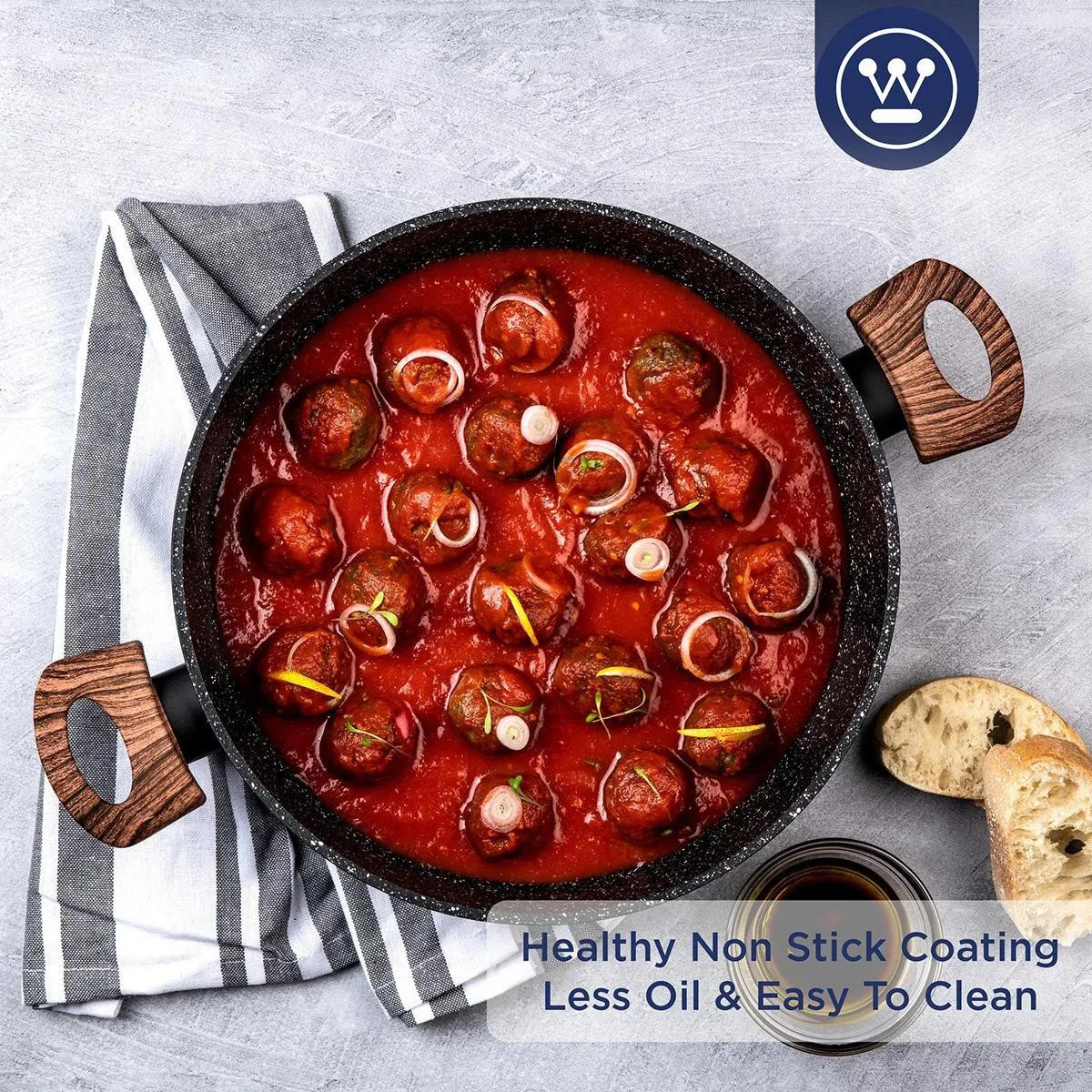 NL Bratpfanne Schwarzer Marmor Holz - 32 cm - 3