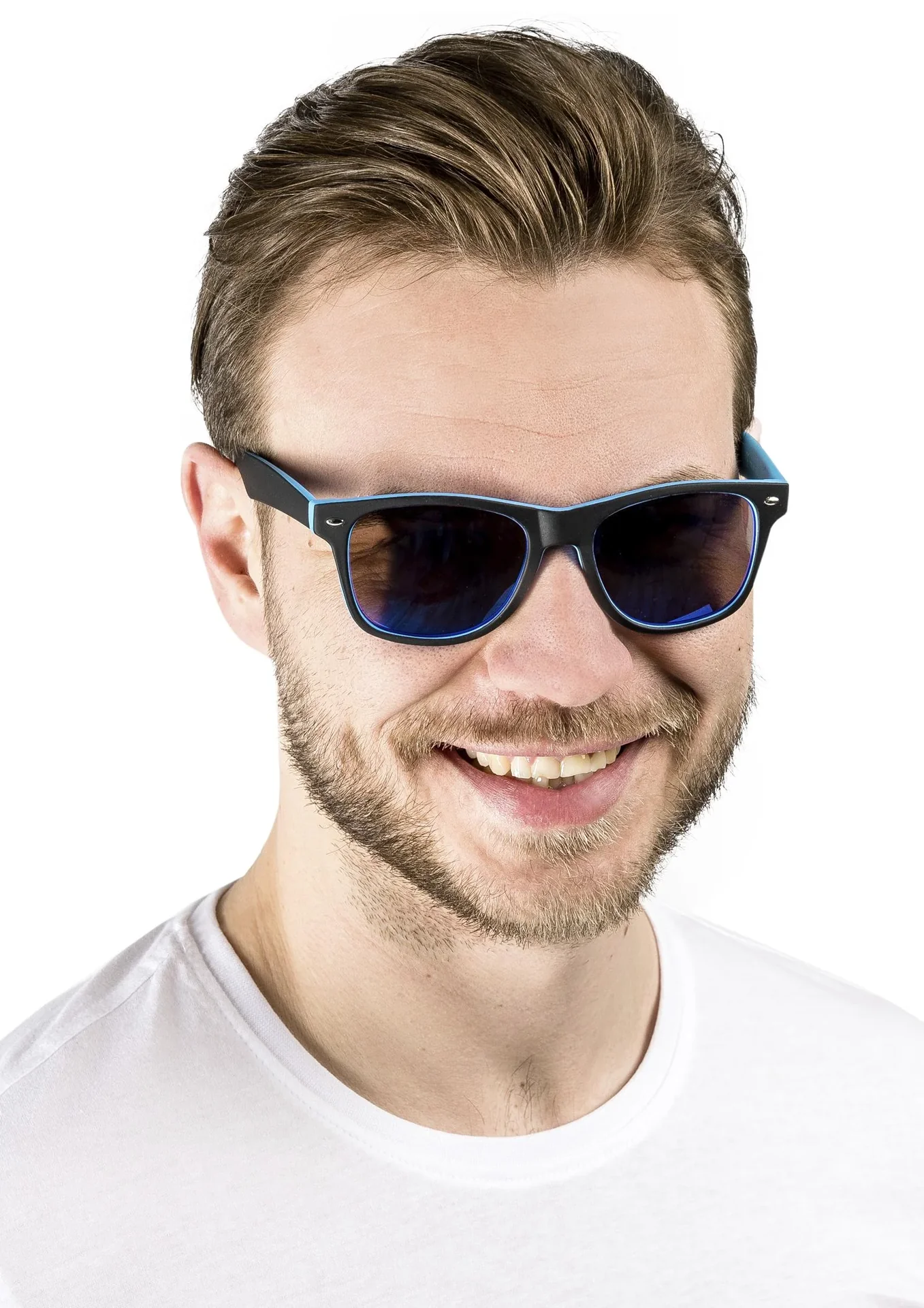 Sonnenbrillen im Doppelpack, schwarz mit grau + schwarz mit blau - 0