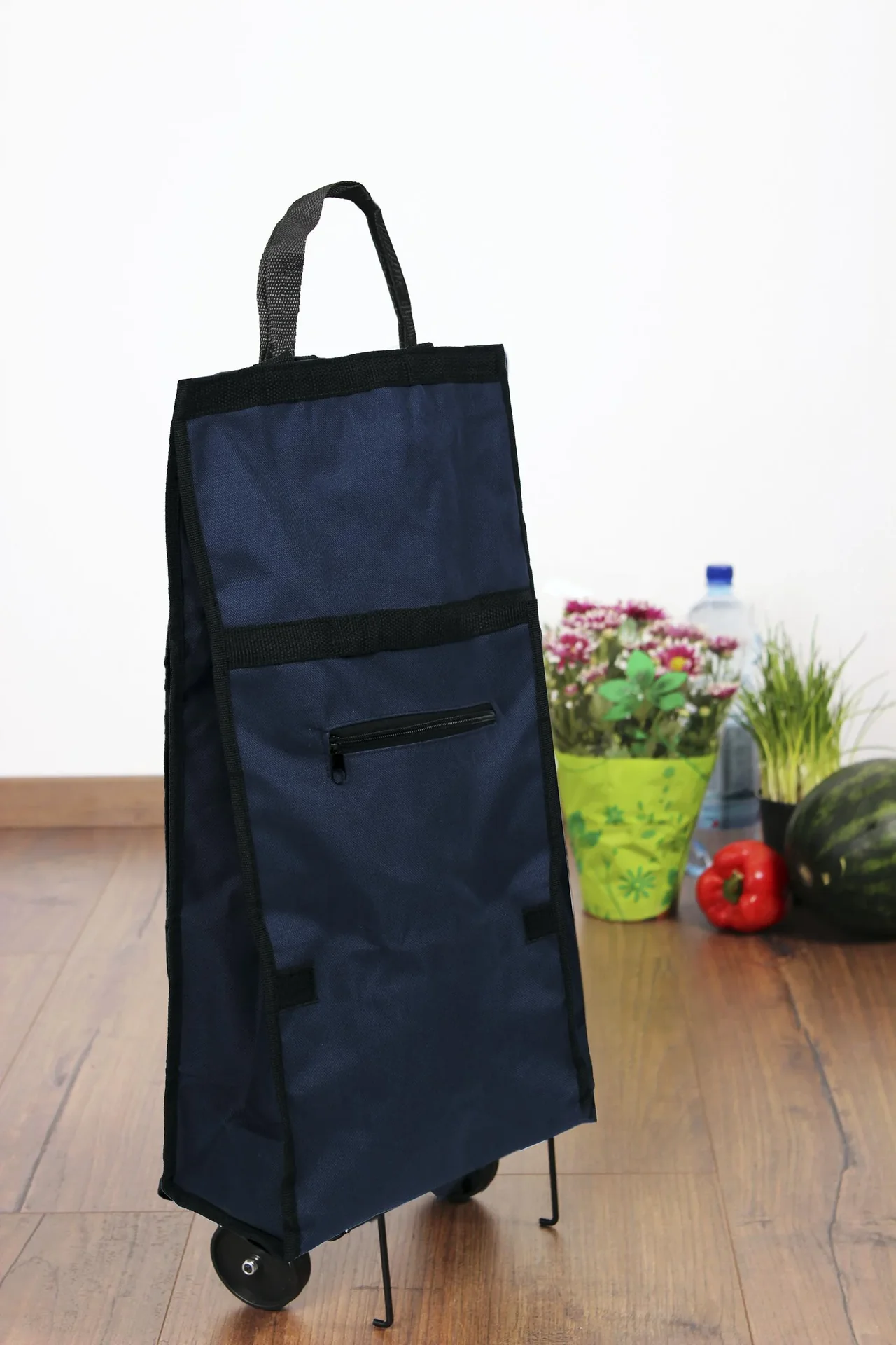 Einkaufstrolley blau, faltbar - 1