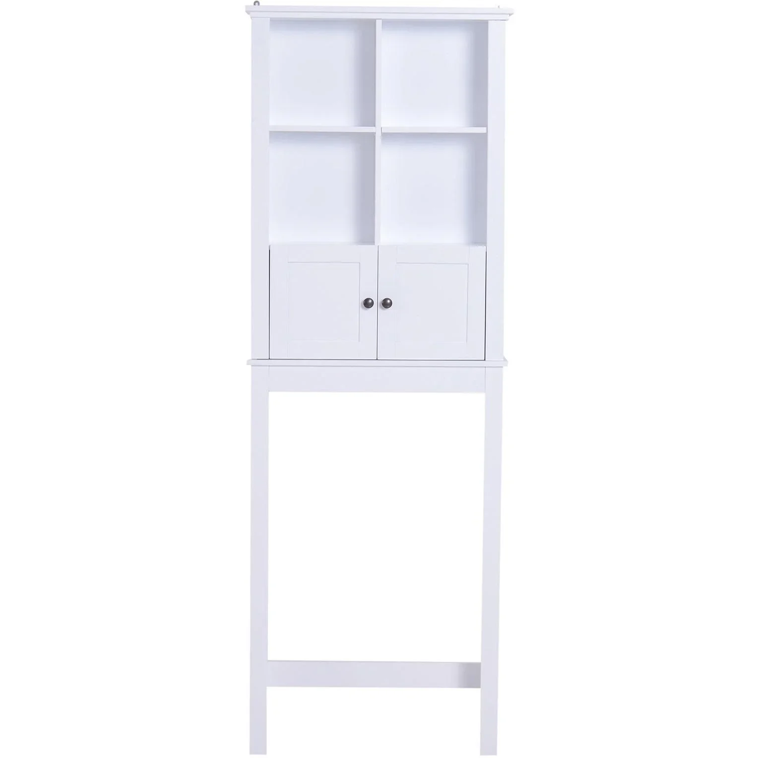 Badschrank Hochschrank Badmöbel Wandschrank Mehrzweckschrank 6 x Fach Holz Weiß 60 x 19,6 x 170,5 cm - 5