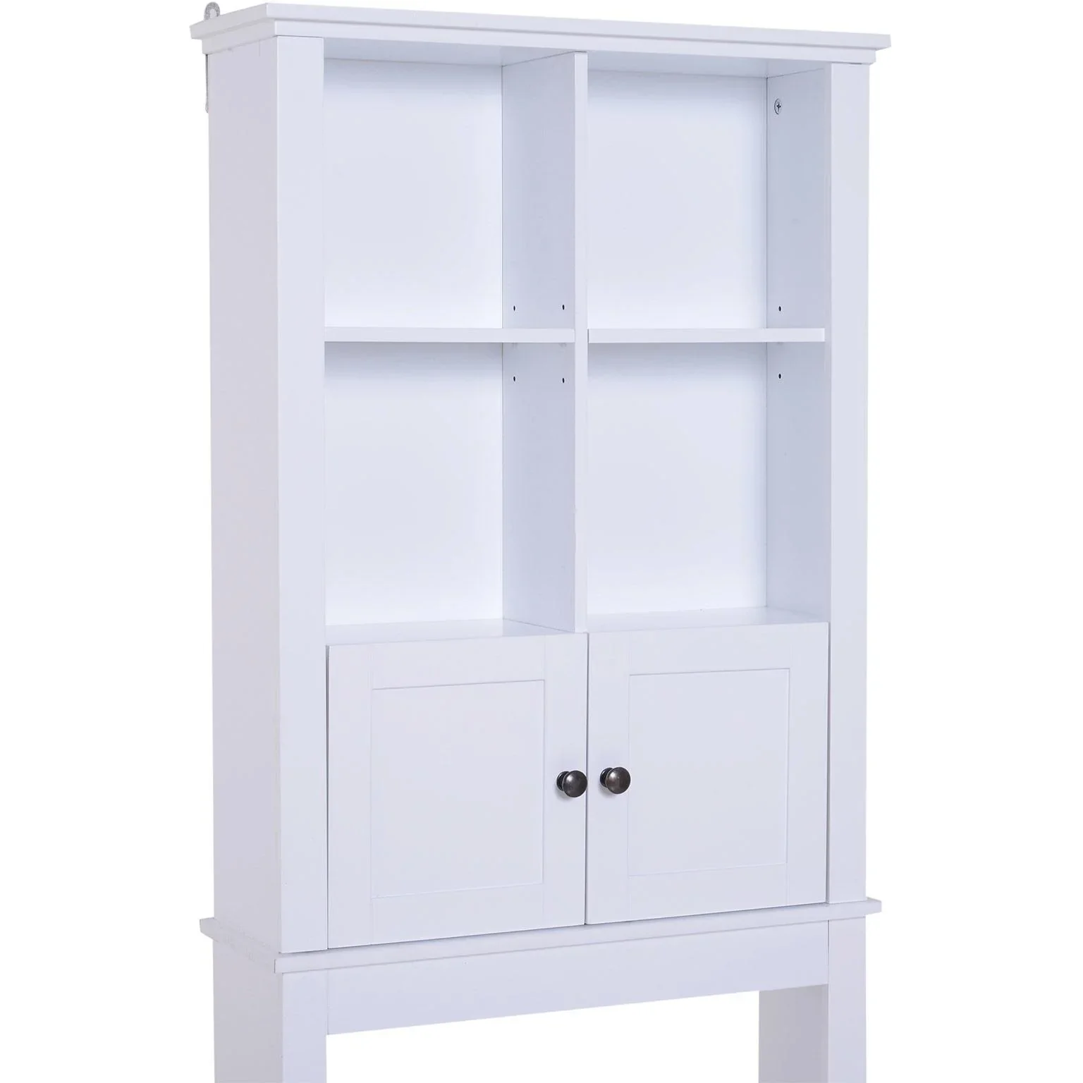 Badschrank Hochschrank Badmöbel Wandschrank Mehrzweckschrank 6 x Fach Holz Weiß 60 x 19,6 x 170,5 cm - 7