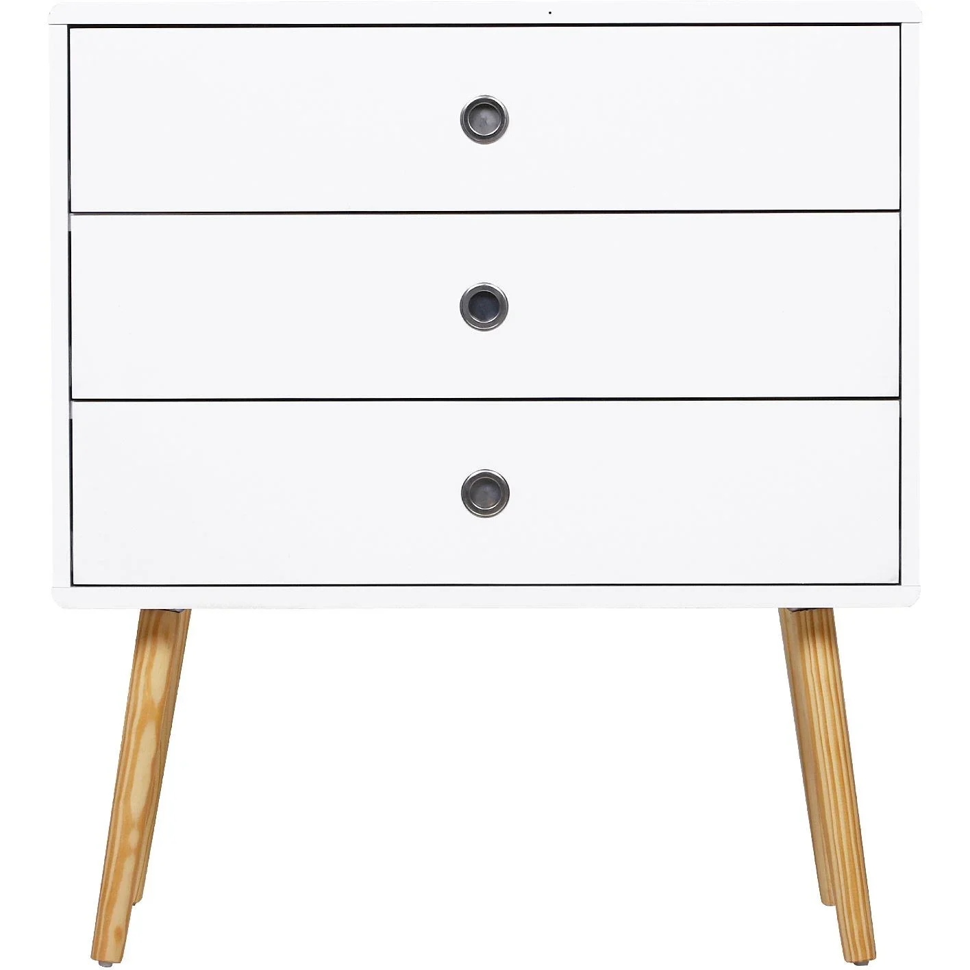 Nachttisch Schrank Nachtschrank Nachtkommode Sideboard mit 3 Schubladen Holz Weiß 73 x 40 x 81,5 cm - 6