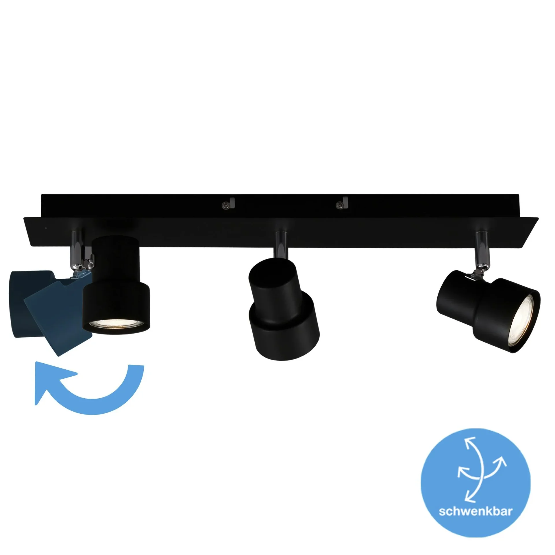 LED Deckenleuchte, 1380 Lumen, 15 Watt, GU10, schwarz - 1