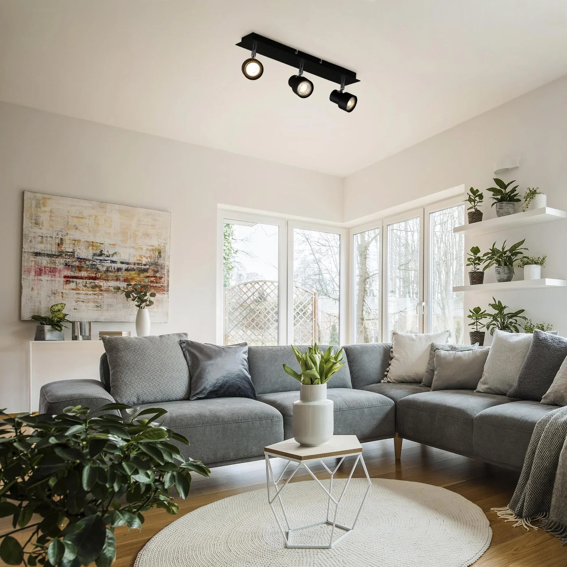 LED Deckenleuchte, 1380 Lumen, 15 Watt, GU10, schwarz - 2