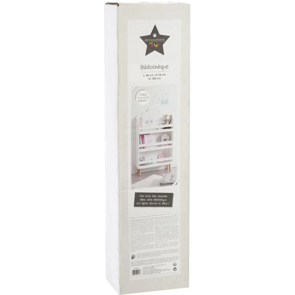 Schrank im Wolfsdesign - 58x100x18 cm - Weiß - 1
