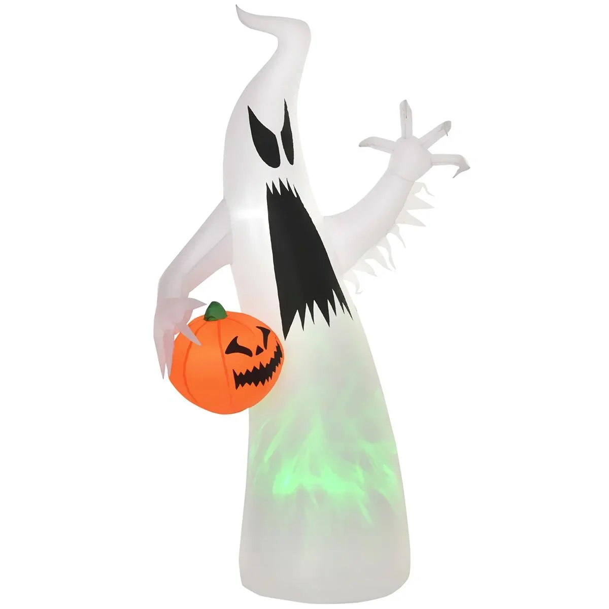 Selbst aufblasendes Spuk Gespenst Geist LED beleuchtet Halloween Dekoration Polyester Weiß 95 x 45 x 180 cm - 1