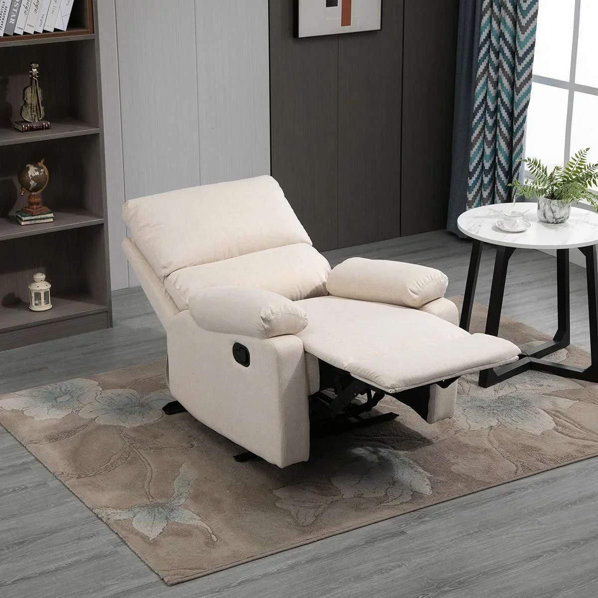 Liegesofa Relaxsessel Liegesessel TV Sessel Einzelsofa 150° neigbar Fernsehsessel Leinen 79 x 92 x 97 cm - 2