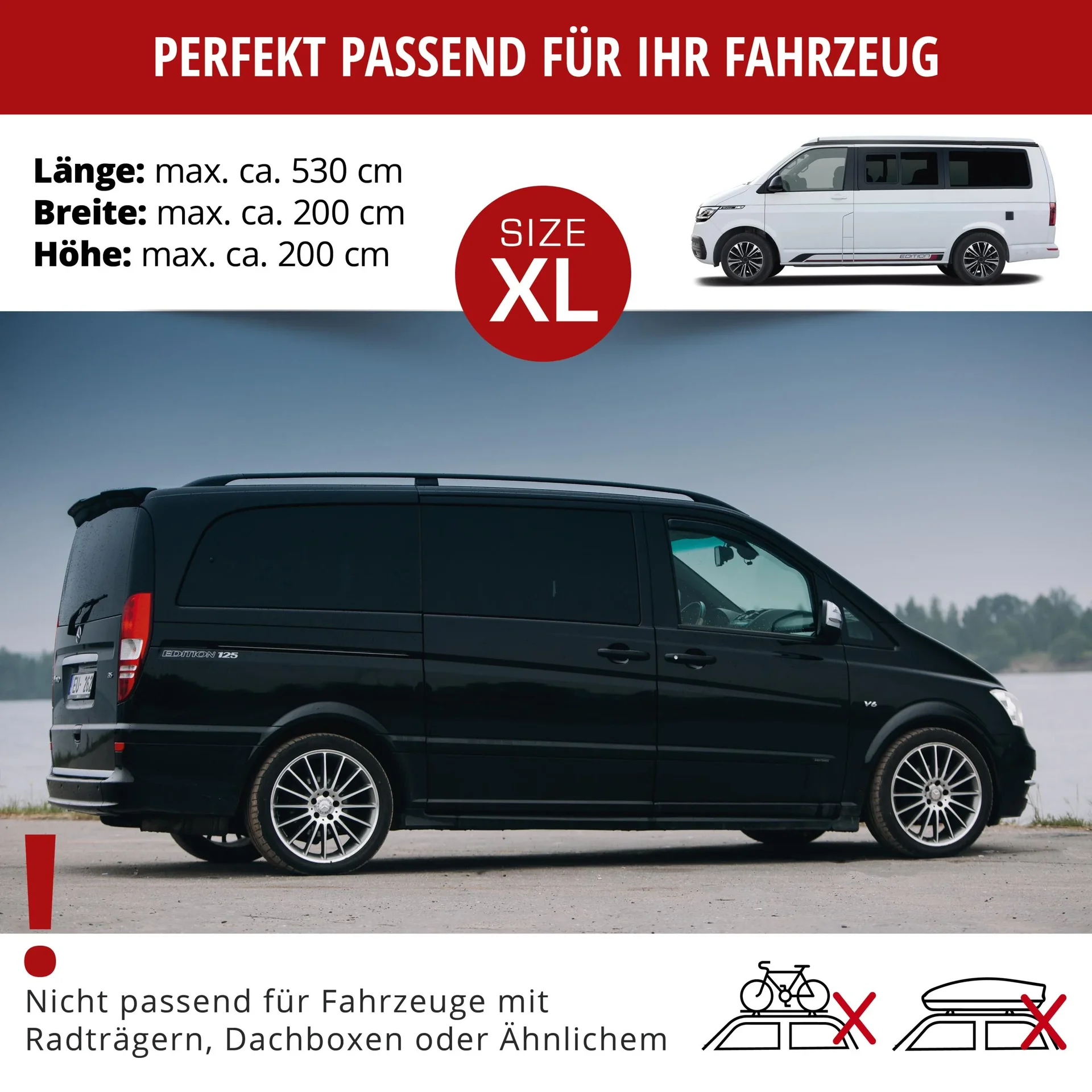 Bus Hagelschutzplane Premium Hybrid, Transporter-Hagelschutzgarage Größe XL - 0