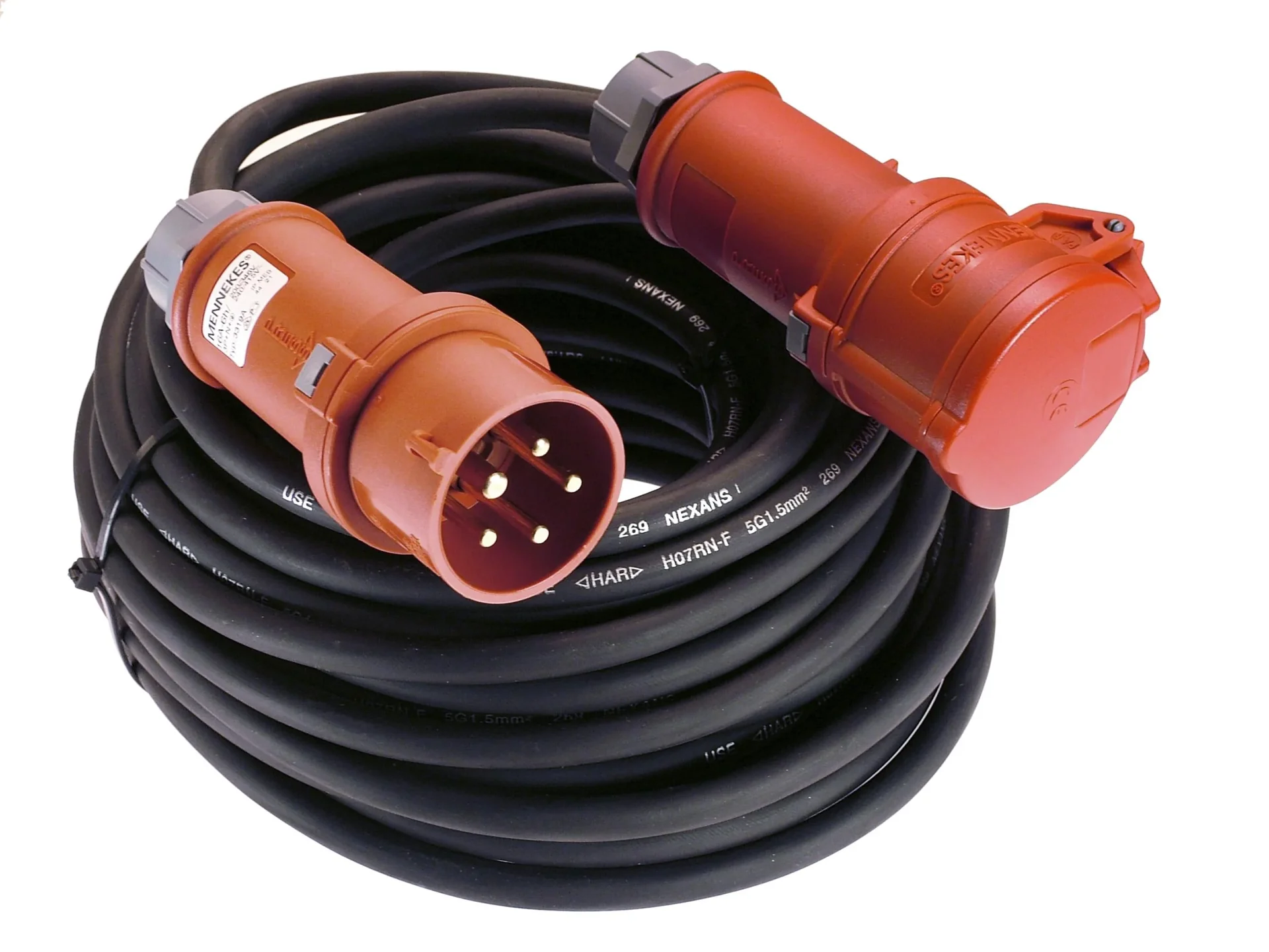 CEE Verlängerungskabel 10 m, schwere Gummileitung H07RN-/ 5G1,5 mm² - 0